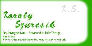 karoly szurcsik business card